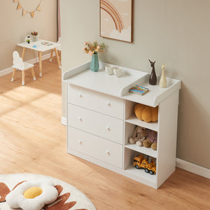 Cómoda cambiador Beldinupp con colchón cambiador [en.casa]