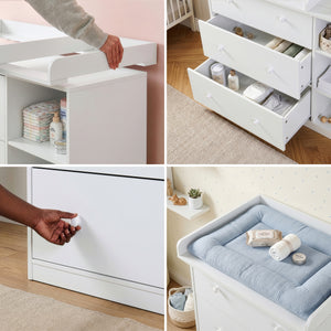 Cómoda Beldinupp con cambiador extraíble 3 cajones 93x110x55 cm [en.casa]