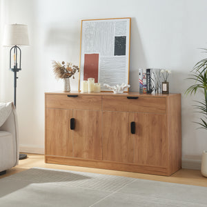 Aparador Varkaus 75x140x40cm MDF efecto roble [en.casa] - premiumXL