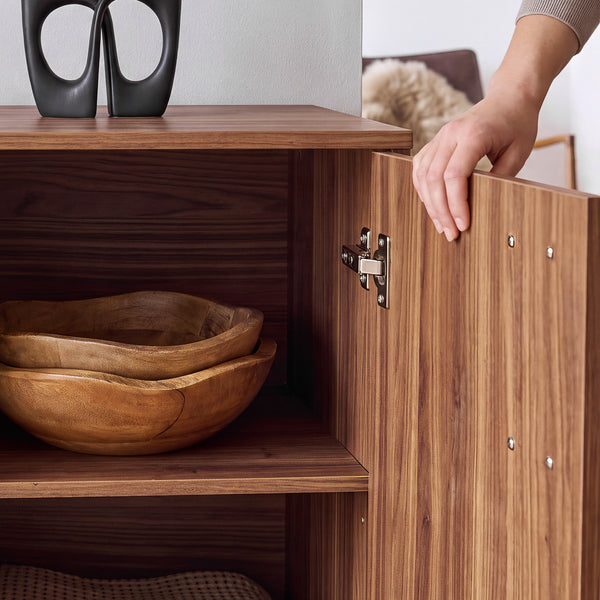 Aparador Kilmandar 150x40x79 cm aspecto nogal [en.casa]