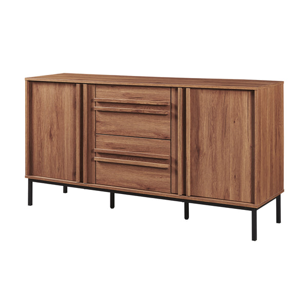 Aparador Kilmandar 150x40x79 cm aspecto nogal [en.casa]