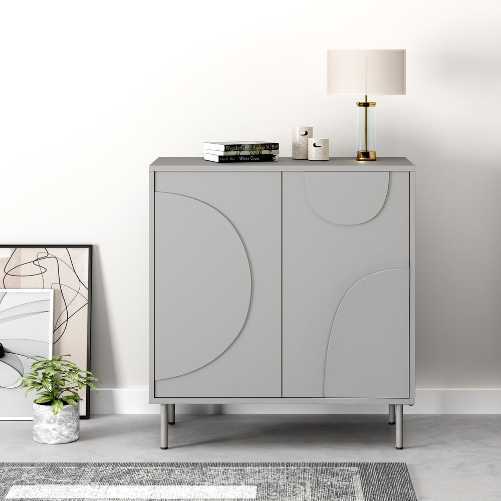 Aparador Holea con 2 puertas MDF 75x70x34 cm - [en.casa]
