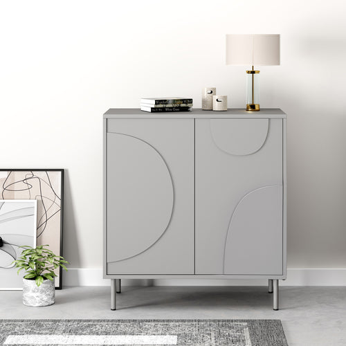 Aparador Holea con 2 puertas MDF 75x70x34 cm - [en.casa]