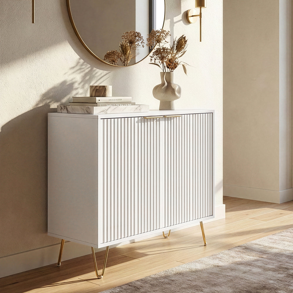 Aparador Trondi con 2 puertas 75x80x40 cm - [en.casa]