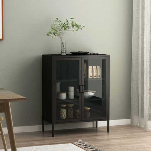 Aparador Fauske con puertas de cristal en varios colores [en.casa] - premiumXL