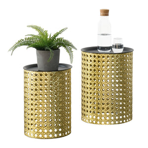 Mesa auxiliar Theux juego de 2 negro/dorado en.casa