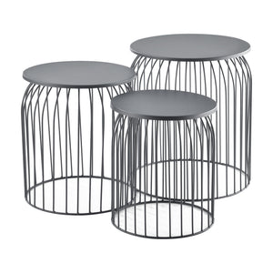 Set de 3 cestas de metal mesa auxiliar Amherst en varios colores en.casa