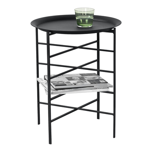 Mesa auxiliar Wiltz 40x40x53 cm metal negro en.casa - premiumXL