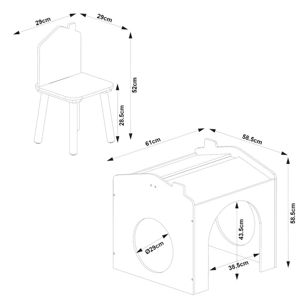 Mesa de dibujo para niños Romso Conjunto de mesa infantil con 2 sillas [en.casa]