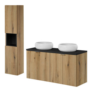 Lavabo Skelbolu con armario alto [en.casa]