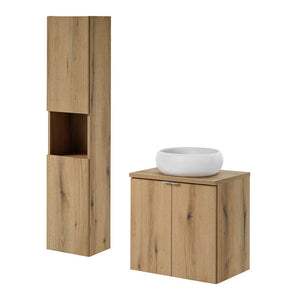 Lavabo Skelbolu con armario alto [en.casa]