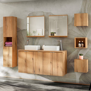 Conjunto de muebles de baño Skelbolu de 7 piezas, aspecto roble [en.casa]