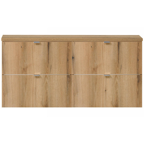 Lavabo doble Skelbolu con 4 cajones en aspecto roble [en.casa]