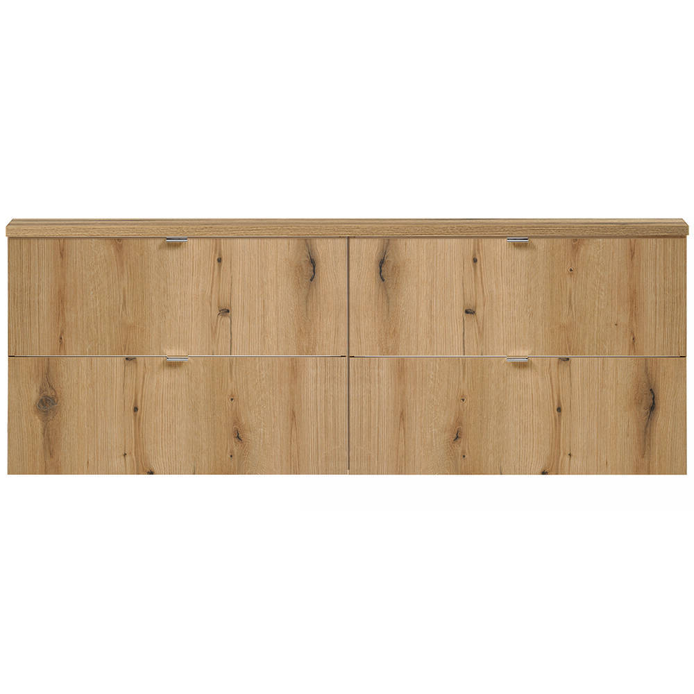 Lavabo doble Skelbolu con 4 cajones en aspecto roble [en.casa]