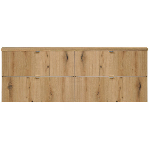 Lavabo doble Skelbolu con 4 cajones en aspecto roble [en.casa]