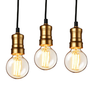 Lámpara colgante de estilo retro [latón] Portalámparas Edison 1x/3x E27 Metal [lux.pro]
