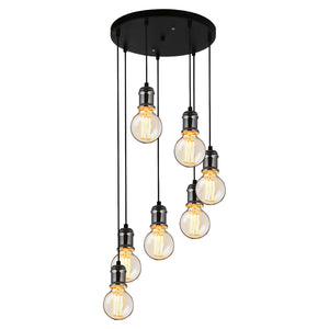 Lámpara colgante de 7 luces Lámpara de techo Lámpara colgante Retro Lámpara colgante de vidrio [Lux.Pro]