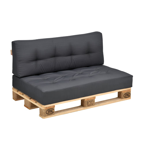Cojín para respaldo Cojín de esquina Cojín para asiento para sofá de palets euro Cojines para palets Almohadilla para interior/exterior Almohadón Muebles + palet [en.casa]