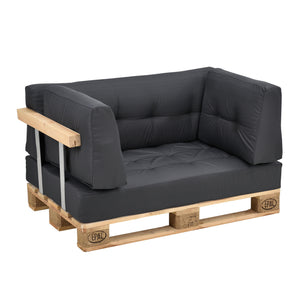 Cojín para respaldo Cojín de esquina Cojín para asiento para sofá de palets euro Cojines para palets Almohadilla para interior/exterior Almohadón Muebles + palet [en.casa]