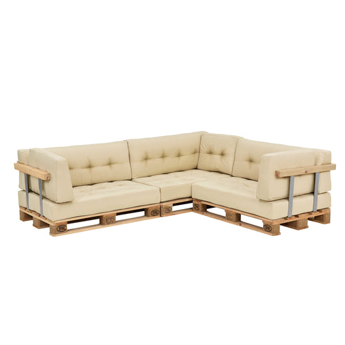 Cojín para respaldo Cojín de esquina Cojín para asiento para sofá de palets euro Cojines para palets Almohadilla para interior/exterior Almohadón Muebles + palet [en.casa]