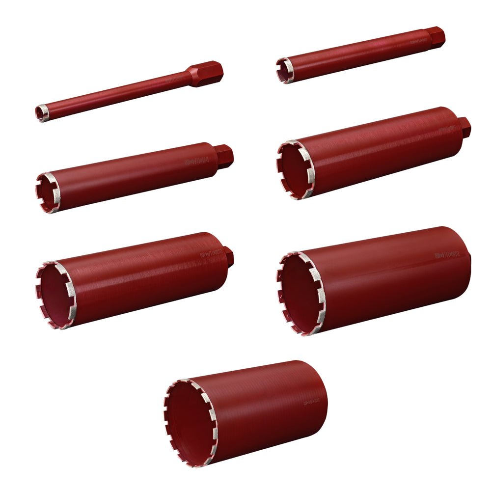 Corona de perforación de diamante en varios tamaños húmedo/seco rojo in.tec