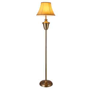 Lámpara de pie Madrid 1x E27 Ø35x157 cm color latón/beige lux.pro