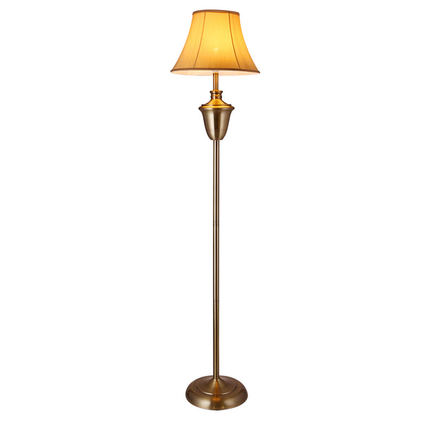 Lámpara de pie Madrid 1x E27 Ø35x157 cm color latón/beige lux.pro