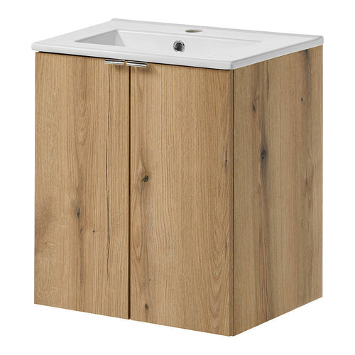 Lavabo Skelbolu con puertas en aspecto roble [en.casa]